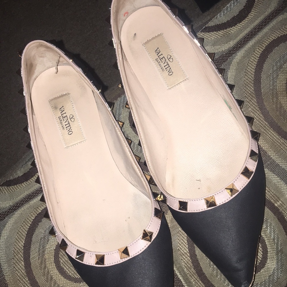 Valentino Garavani Rockstud Patent Ballerina Flats